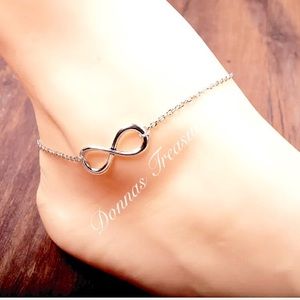 ⛱Bright Silver Infinity Anklet